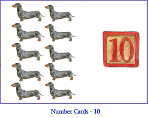 Number Card Ten – 10 Dachshund Dogs